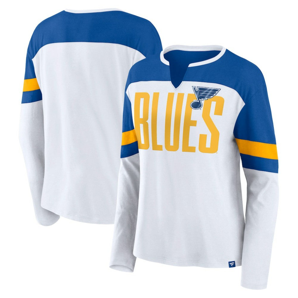 St. Louis Blues Fanatics Women's Frozen Long Sleeve Notch Neck T-Shirt -  NHL T-shirts
