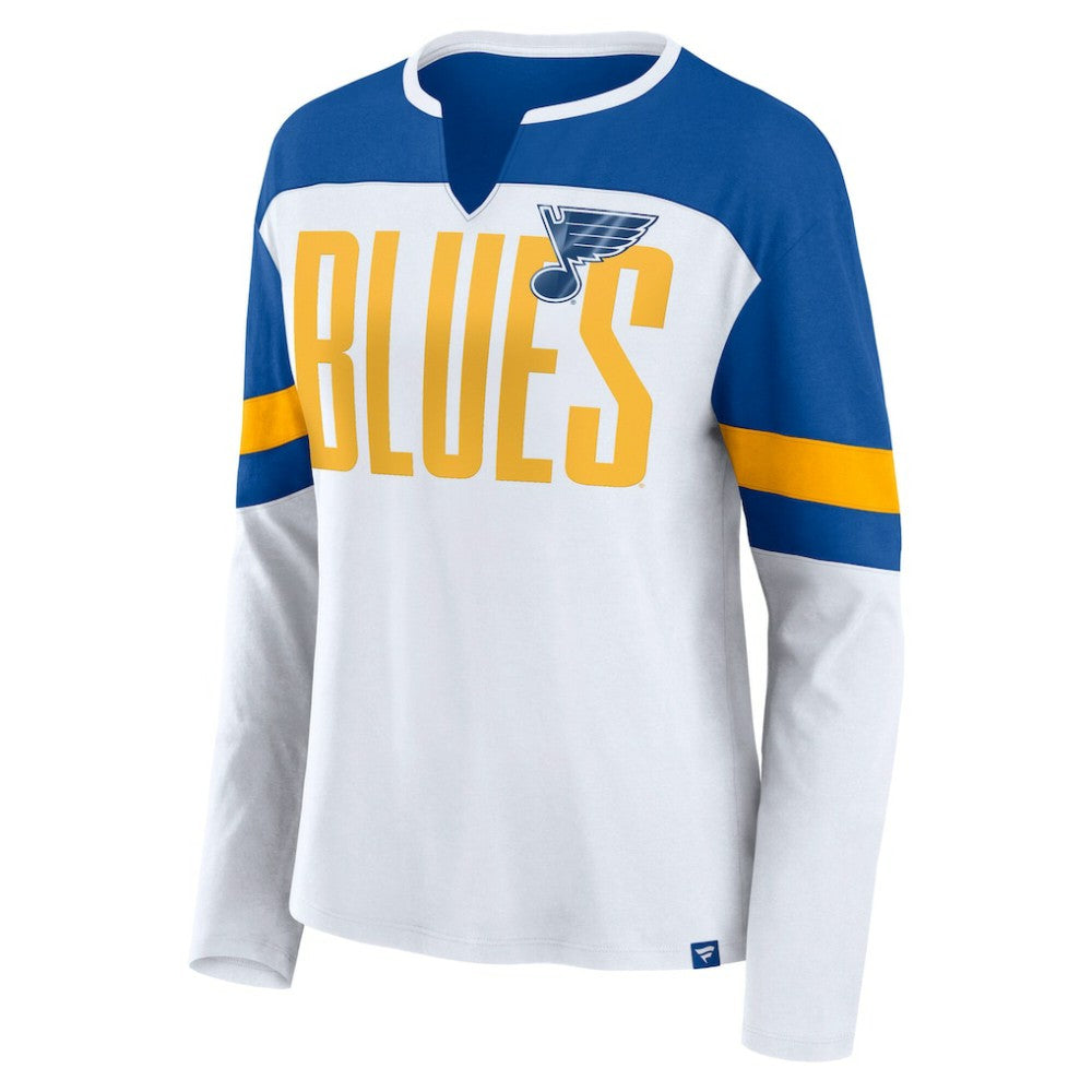 St. Louis Blues Fanatics Women's Frozen Long Sleeve Notch Neck T-Shirt -  NHL T-shirts