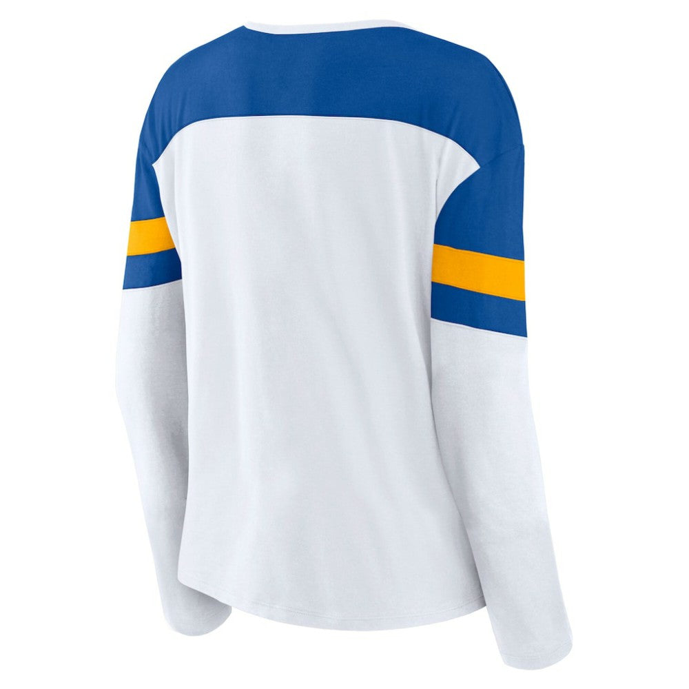 St. Louis Blues Fanatics Women's Frozen Long Sleeve Notch Neck T-Shirt -  NHL T-shirts