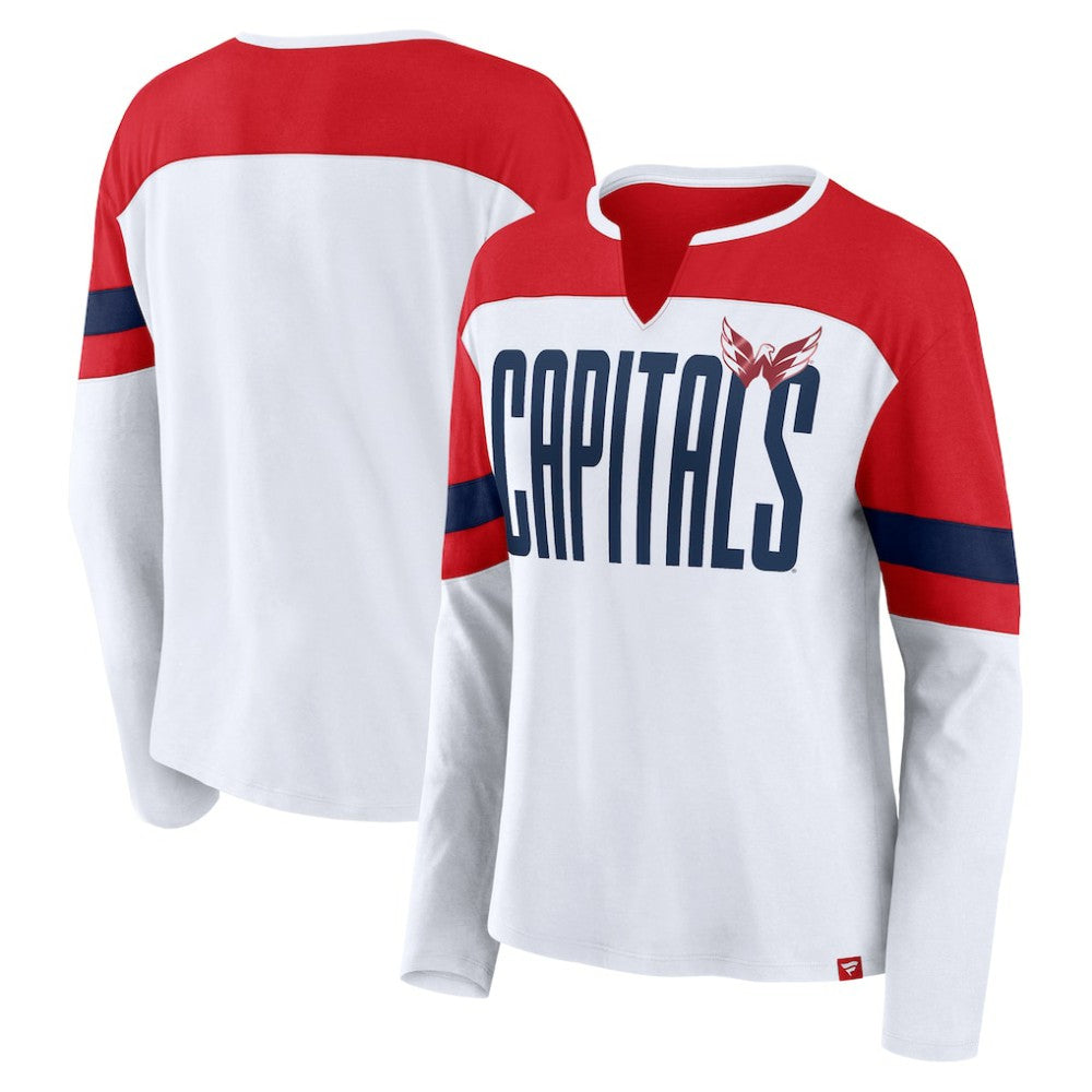 Washington Capitals Fanatics Women's Frozen Long Sleeve Notch Neck T-Shirt -  NHL T-shirts
