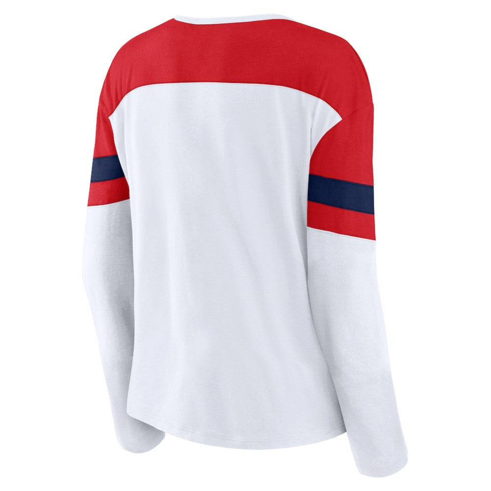 Washington Capitals Fanatics Women's Frozen Long Sleeve Notch Neck T-Shirt -  NHL T-shirts