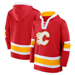 Calgary Flames Fanatics Inside Line Fleece Pullover Hoodie- Red -  NHL Hoodies