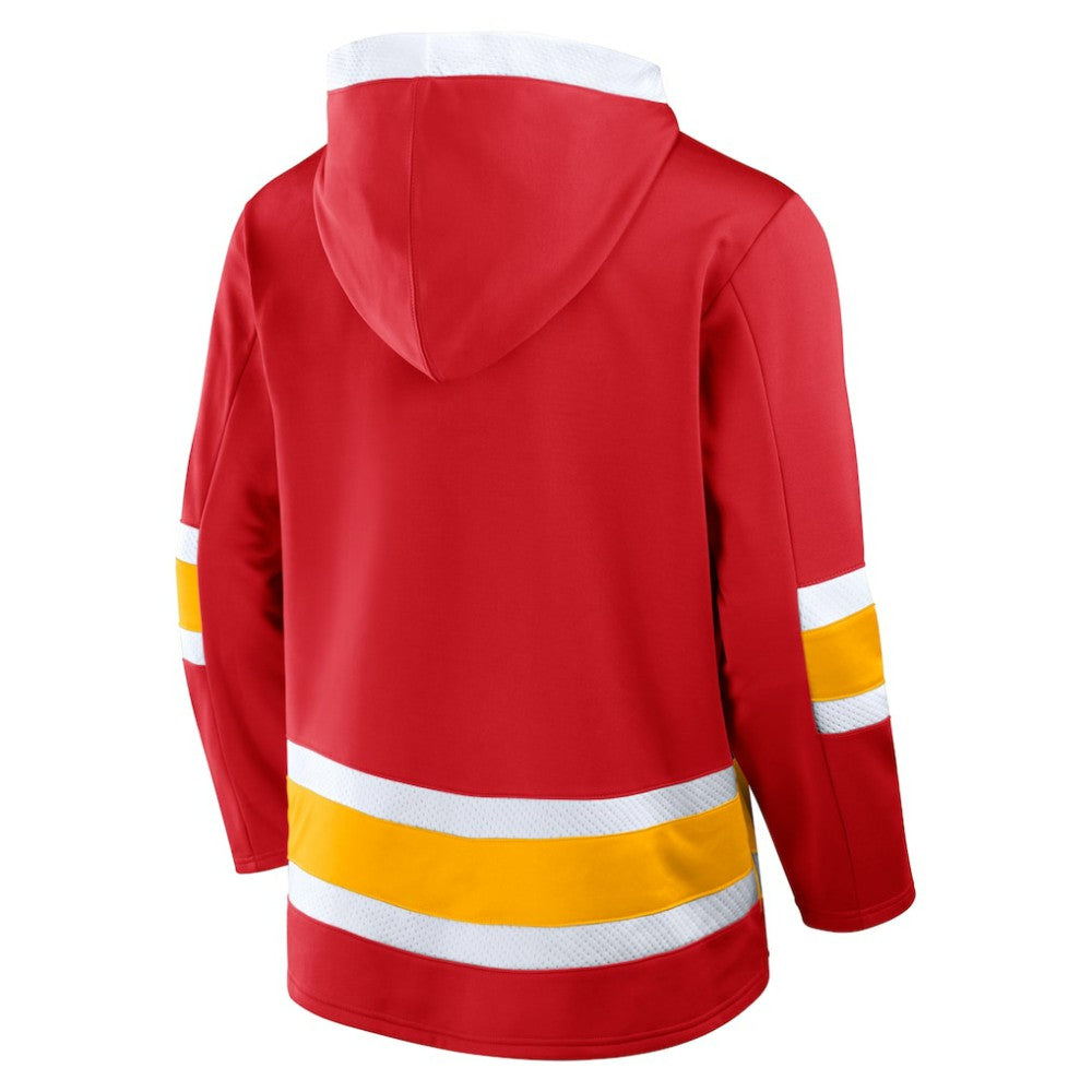 Calgary Flames Fanatics Inside Line Fleece Pullover Hoodie- Red -  NHL Hoodies