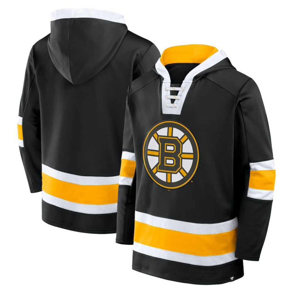 Boston Bruins Fanatics Inside Line Fleece Pullover Hoodie- Black -  NHL Hoodies