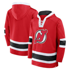 New Jersey Devils Fanatics Inside Line Fleece Pullover Hoodie- Red -  NHL Jerseys