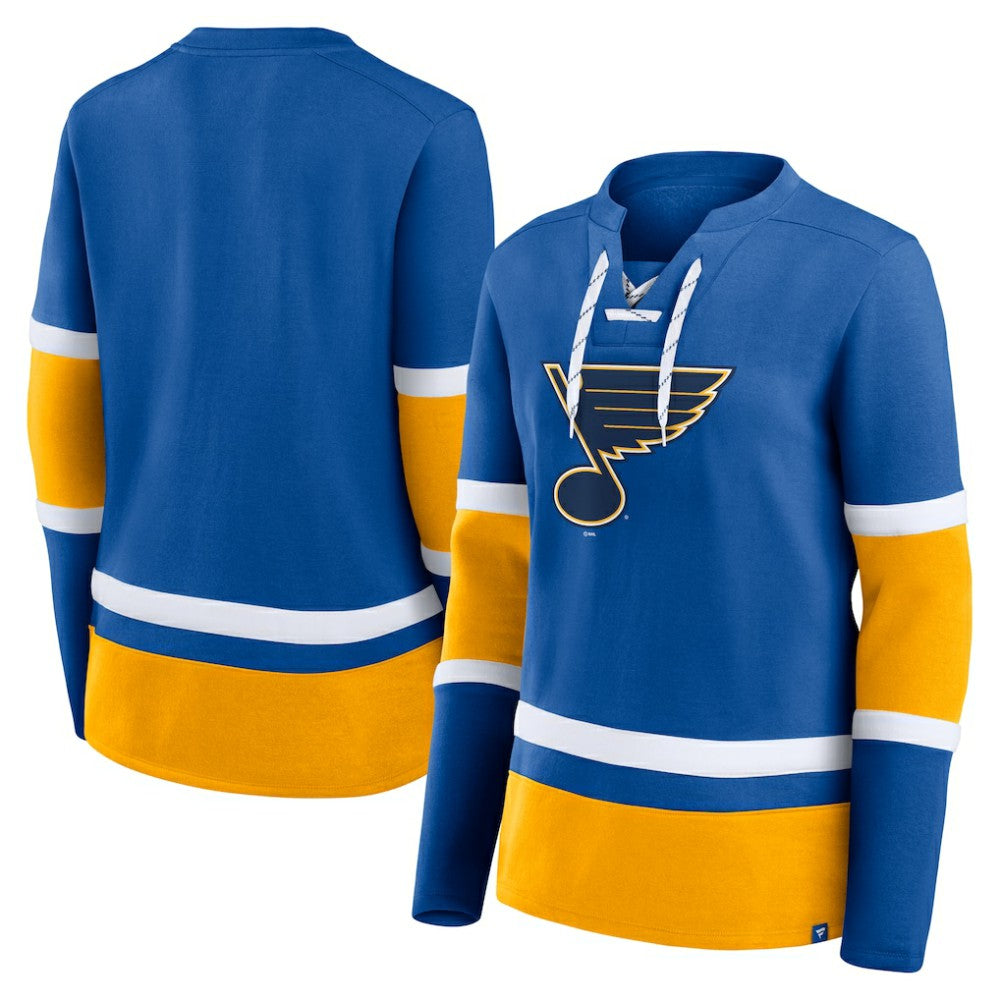 St. Louis Blues Fanatics Women's Prime Time Lace-Up Long Sleeve T-Shirt -  NHL T-shirts