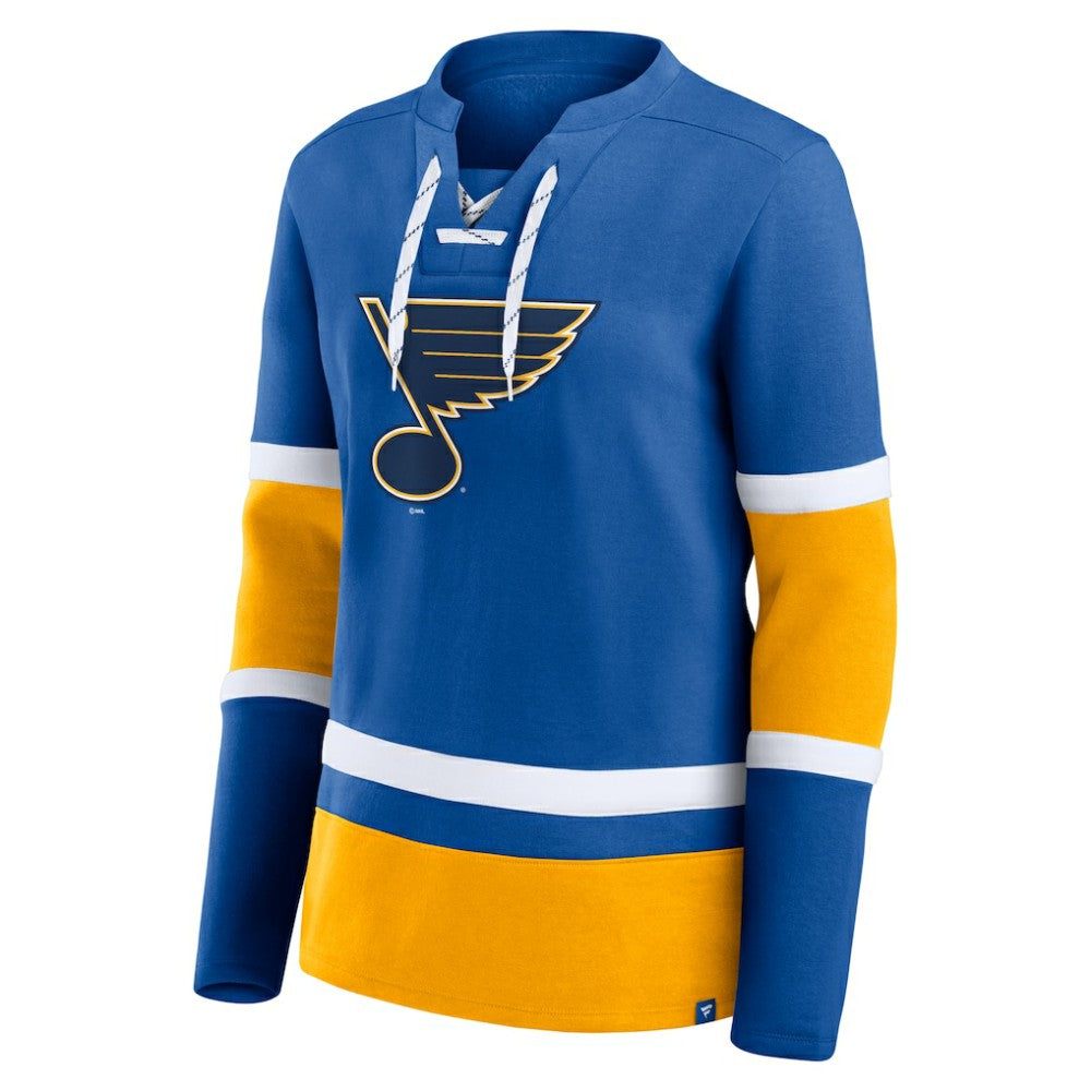 St. Louis Blues Fanatics Women's Prime Time Lace-Up Long Sleeve T-Shirt -  NHL T-shirts
