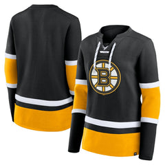 Boston Bruins Fanatics Women's Prime Time Lace-Up Long Sleeve T-Shirt -  NHL T-shirts