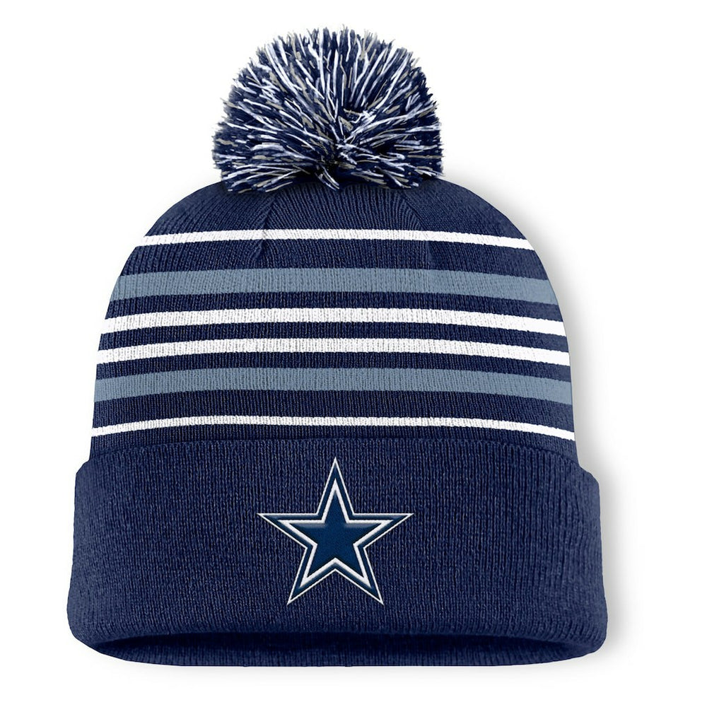 Dallas Cowboys Fundamental Striped Cuffed Knit Hat with Pom | NFL On sale