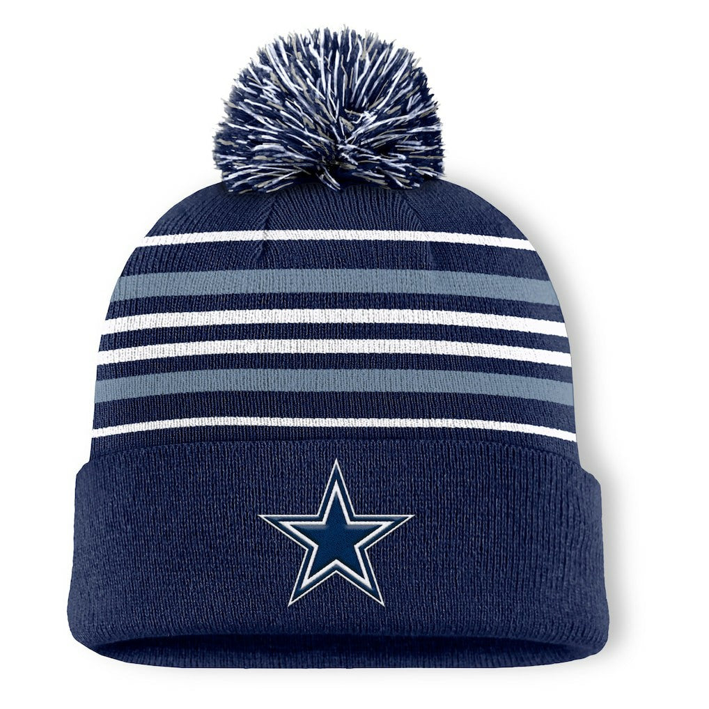 Dallas Cowboys Fundamental Striped Cuffed Knit Hat with Pom | NFL On sale