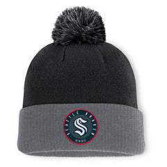 Seattle Kraken Fanatics Aspyn Cuffed Knit Hat with Pom -  NHL Hats