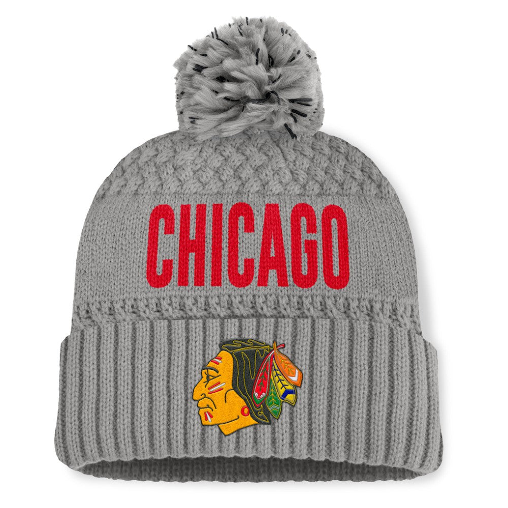 Chicago Blackhawks Fanatics Women's Heritage Tilly Cuffed Knit Hat with Pom -  NHL Hats
