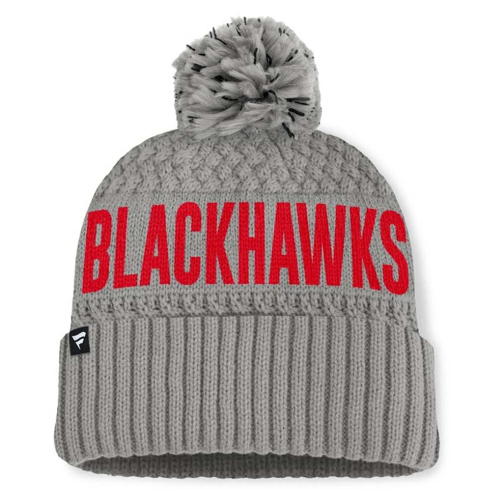 Chicago Blackhawks Fanatics Women's Heritage Tilly Cuffed Knit Hat with Pom -  NHL Hats
