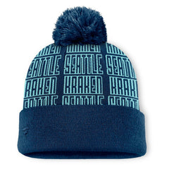 Seattle Kraken Fanatics Fundamental Empty Net Cuffed Knit Hat with Pom -  NHL Hats