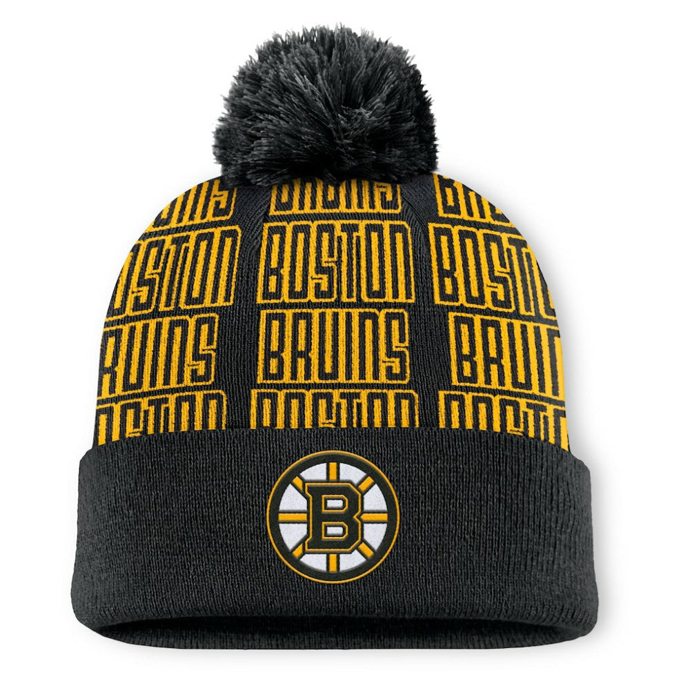 Boston Bruins Fanatics Fundamental Empty Net Cuffed Knit Hat with Pom -  NHL Hats