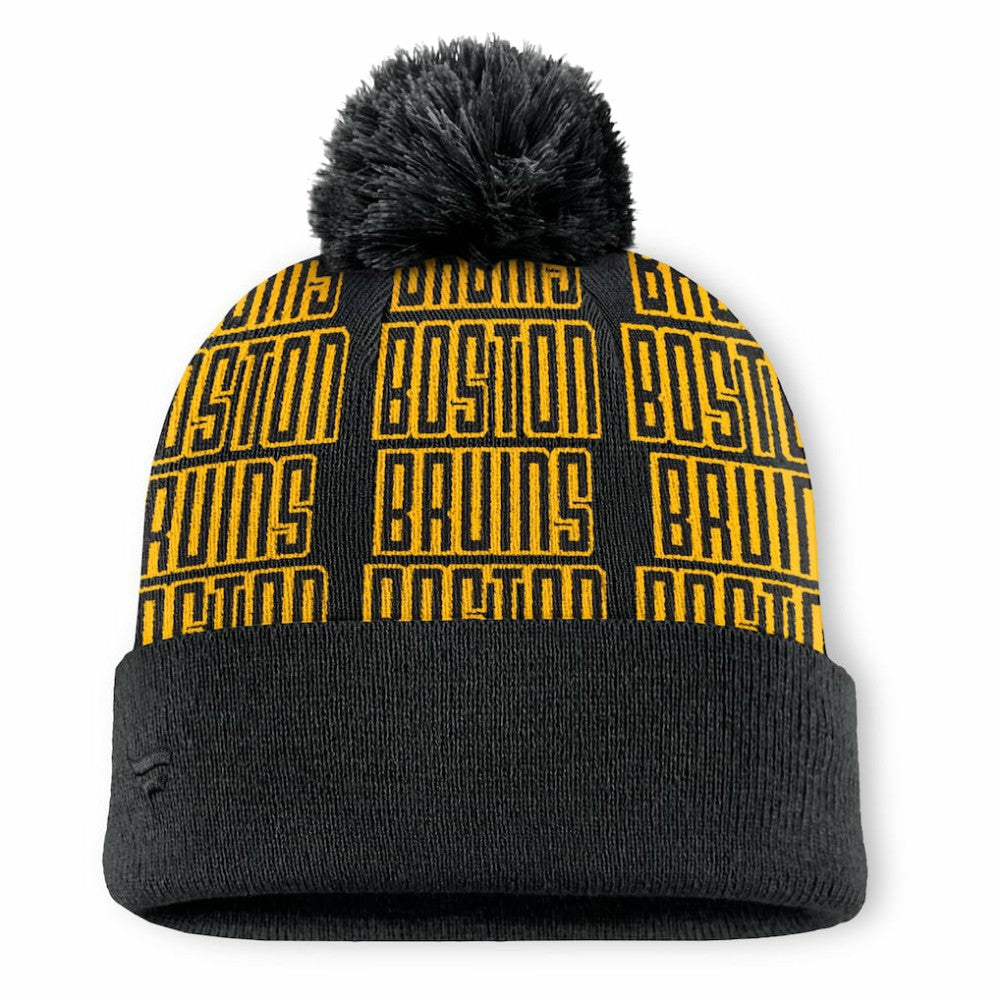 Boston Bruins Fanatics Fundamental Empty Net Cuffed Knit Hat with Pom -  NHL Hats