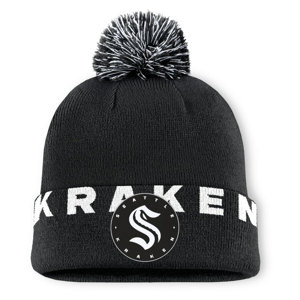 Seattle Kraken Fanatics Fundamental High Stick Cuffed Knit Hat with Pom -  NHL Hats