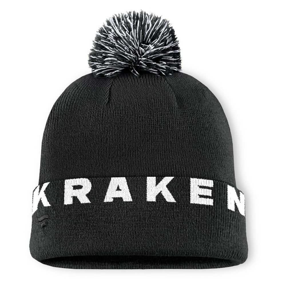Seattle Kraken Fanatics Fundamental High Stick Cuffed Knit Hat with Pom -  NHL Hats