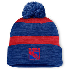 New York Rangers Fanatics Fundamental Red Line Cuffed Knit Hat with Pom -  NHL Hats