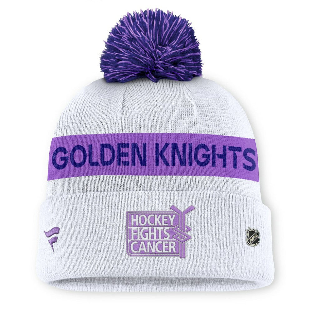 Vegas Golden Knights Fanatics Hockey Fights Cancer Cuffed Knit Hat with Pom -  NHL Hats