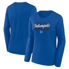 Indianapolis Colts Logo Athletic Women's Grip Long Sleeve T-Shirt | NFL Outlet