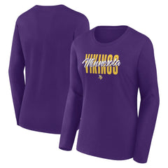 Minnesota Vikings Logo Athletic Women's Grip Long Sleeve T-Shirt | NFL Discount