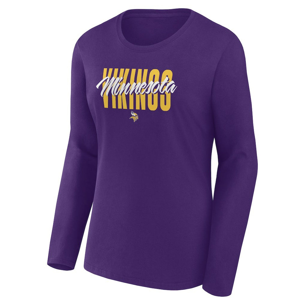 Minnesota Vikings Logo Athletic Women's Grip Long Sleeve T-Shirt | NFL Discount