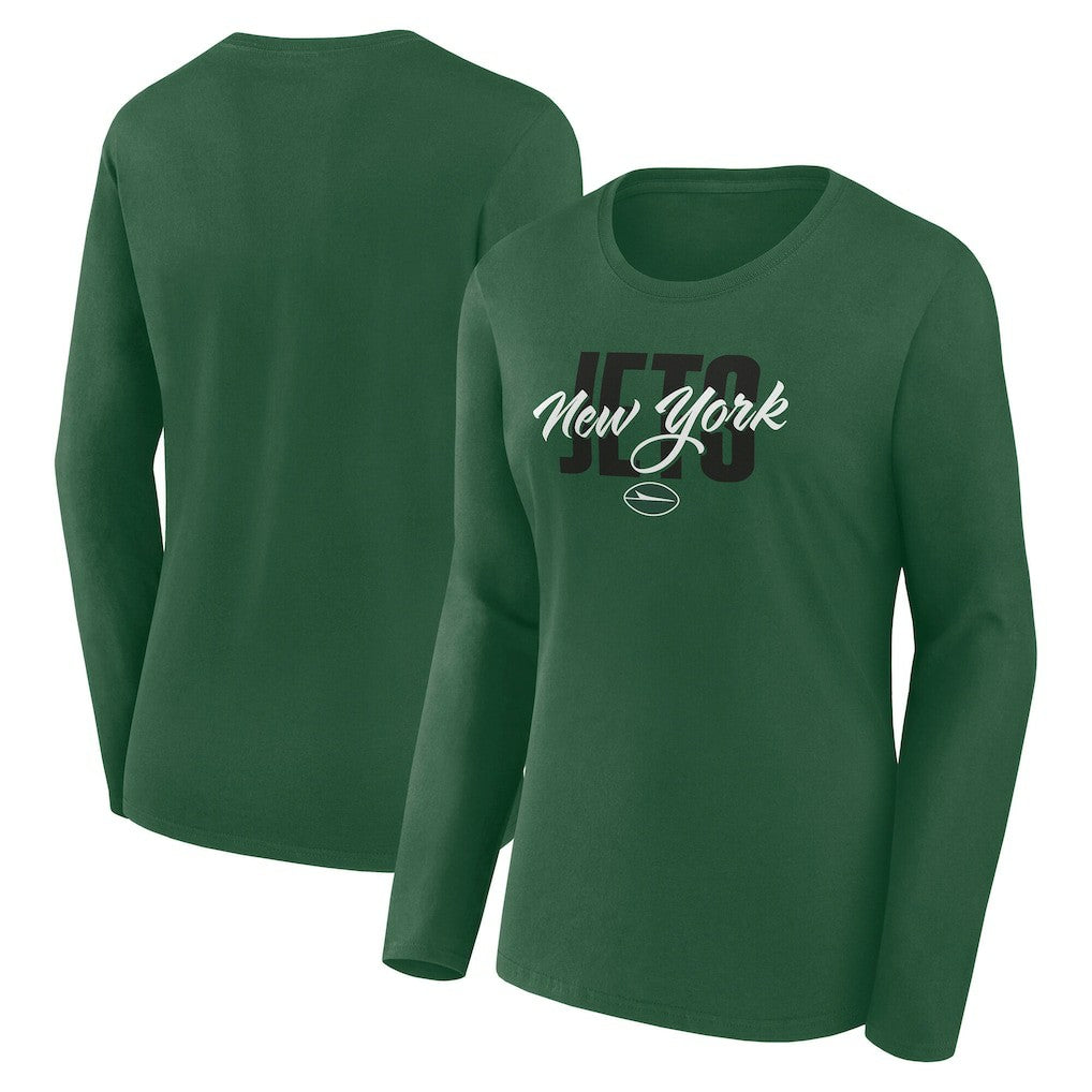 New York Jets Logo Athletic Women's Grip Long Sleeve T-Shirt | NFL On sale