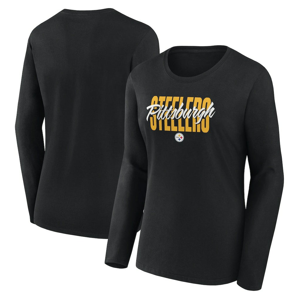 Pittsburgh Steelers Logo Athletic Women's Grip Long Sleeve T-Shirt | NFL US