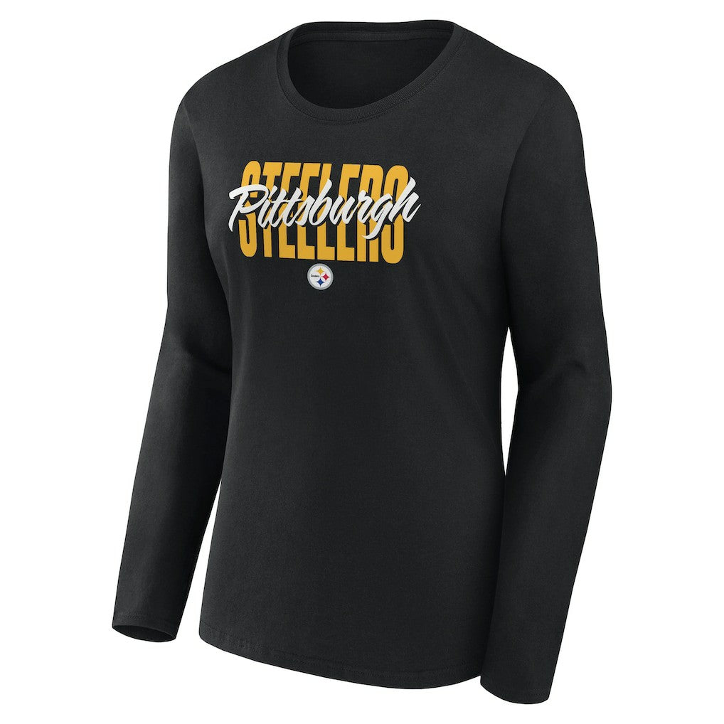 Pittsburgh Steelers Logo Athletic Women's Grip Long Sleeve T-Shirt | NFL US