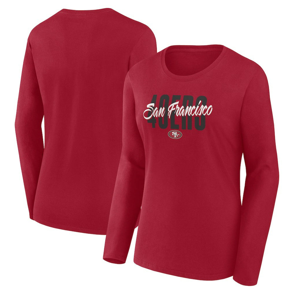 San Francisco 49ers Logo Athletic Women's Grip Long Sleeve T-Shirt | NFL Online