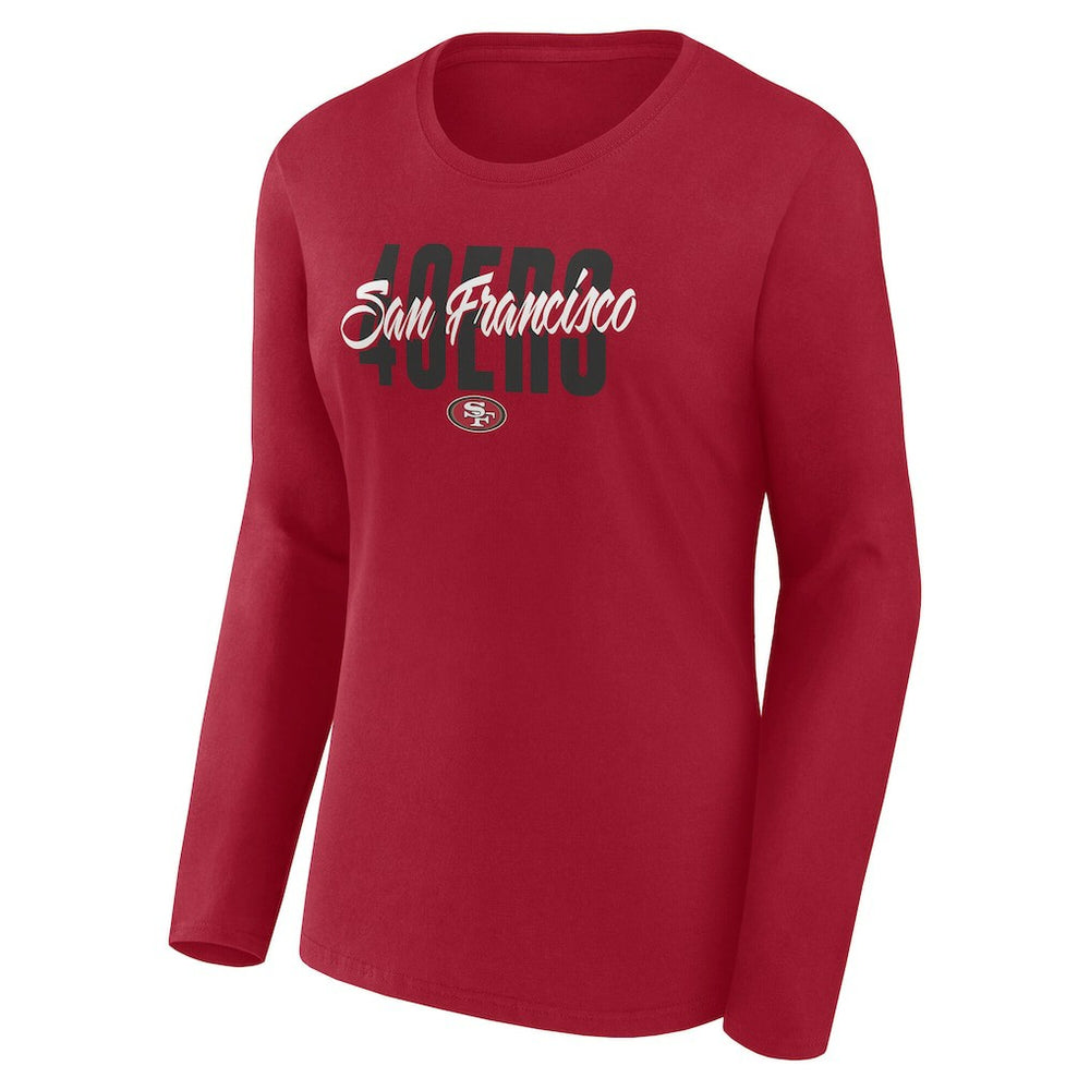 San Francisco 49ers Logo Athletic Women's Grip Long Sleeve T-Shirt | NFL Online