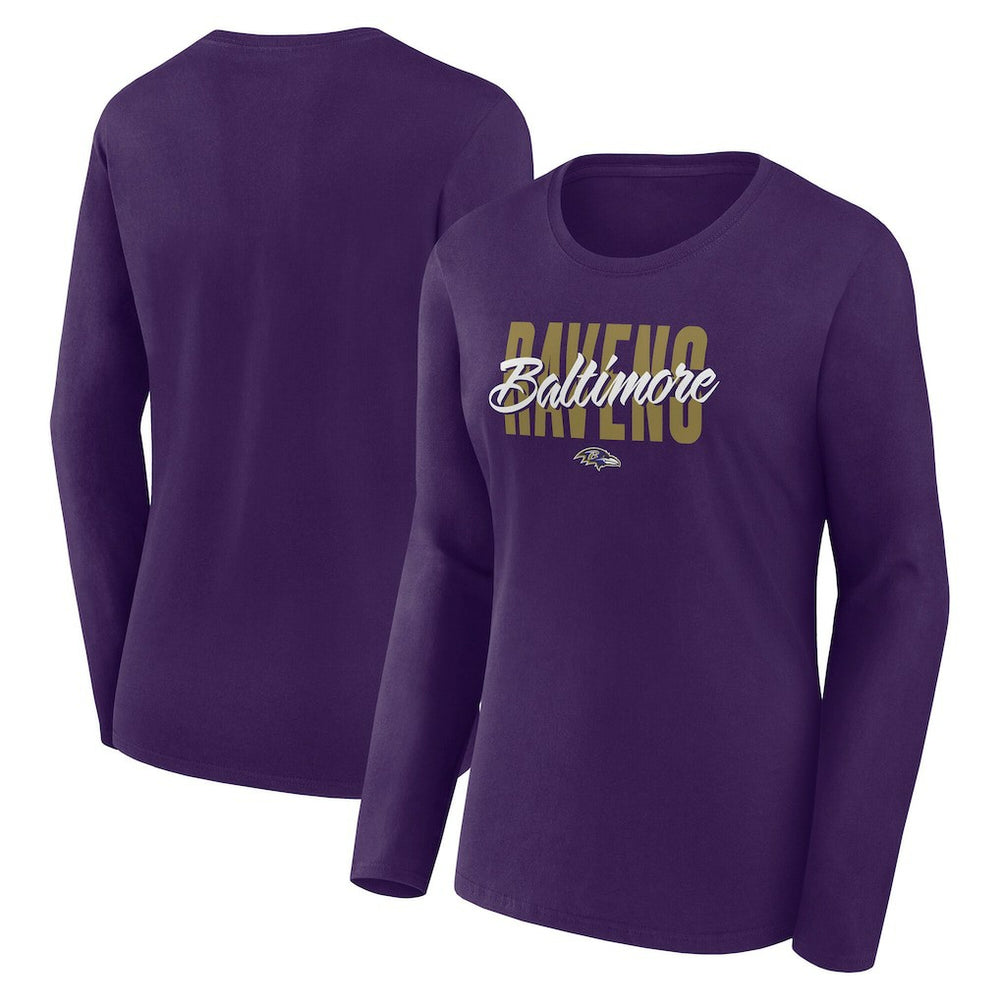 Baltimore Ravens Logo Athletic Women's Grip Long Sleeve T-Shirt | NFL Online
