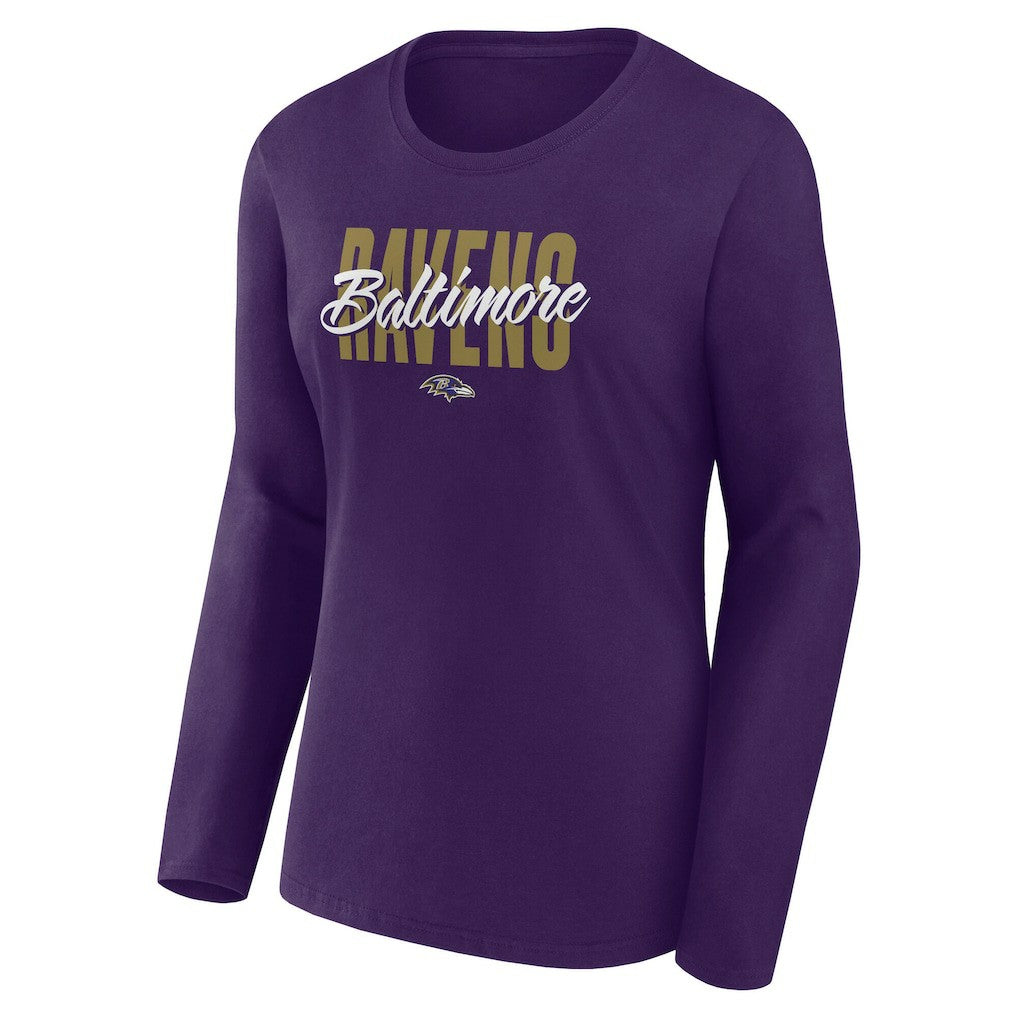 Baltimore Ravens Logo Athletic Women's Grip Long Sleeve T-Shirt | NFL Online