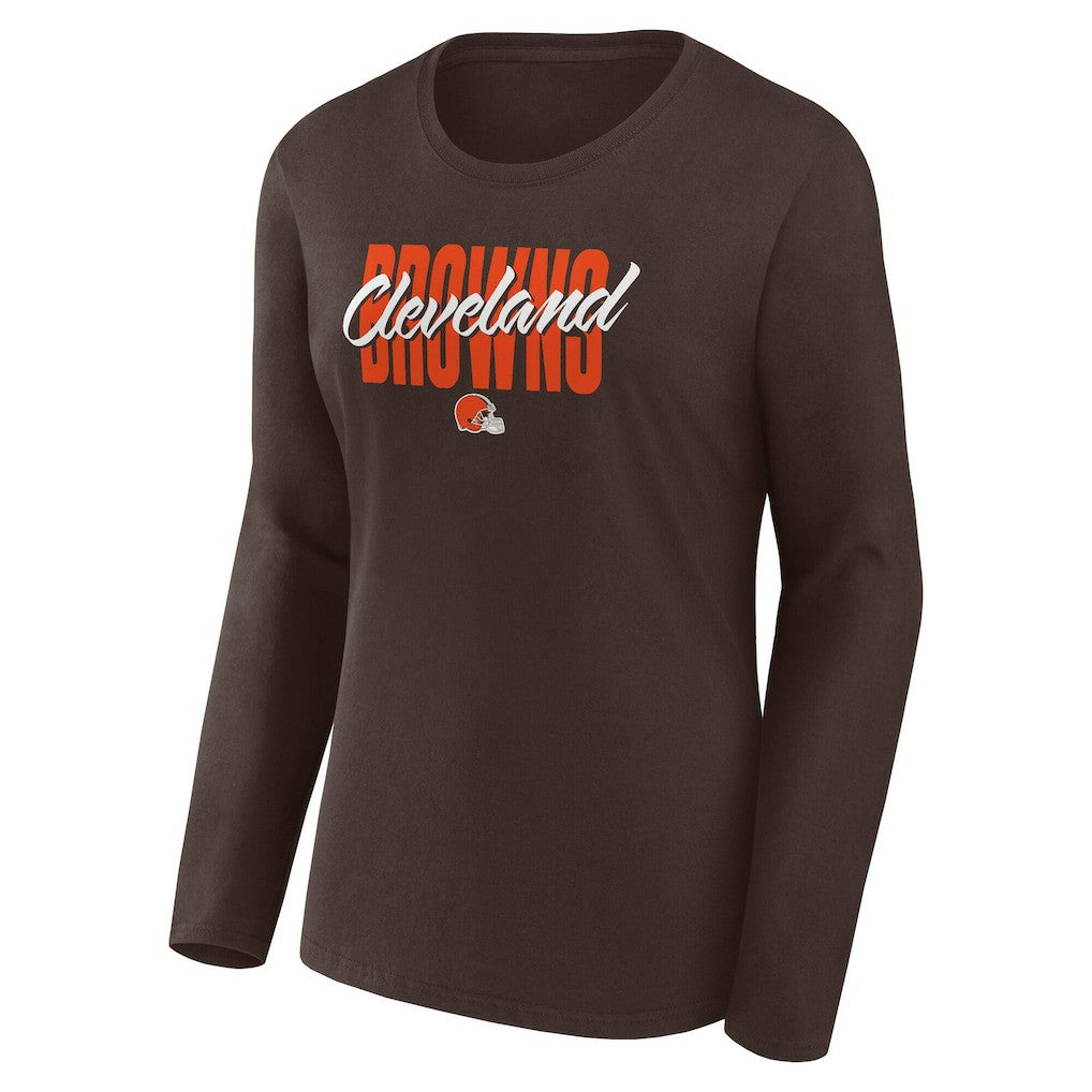 Cleveland Browns Logo Athletic Women's Grip Long Sleeve T-Shirt | NFL New