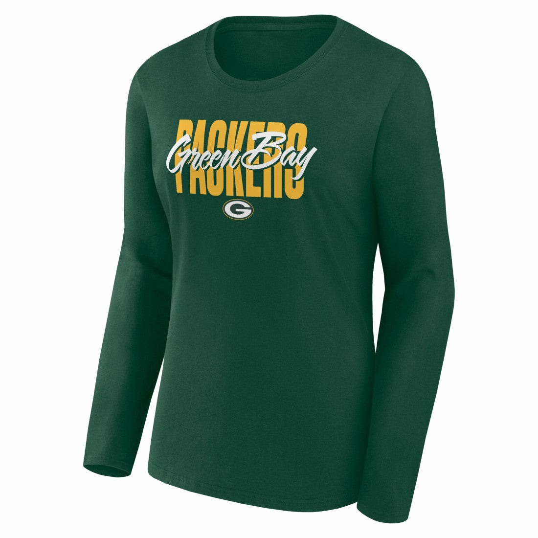 Green Bay Packers Logo Athletic Women's Grip Long Sleeve T-Shirt | NFL Discount