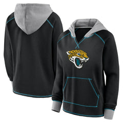 Jacksonville Jaguars Logo Athletic Women's Boom Fleece Pullover V-Neck Hoodie | NFL Online