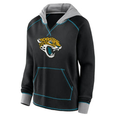 Jacksonville Jaguars Logo Athletic Women's Boom Fleece Pullover V-Neck Hoodie | NFL Online