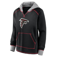 Atlanta Falcons Logo Athletic Women's Boom Fleece Pullover V-Neck Hoodie | NFL Discount