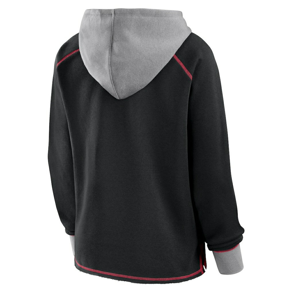 Atlanta Falcons Logo Athletic Women's Boom Fleece Pullover V-Neck Hoodie | NFL Discount