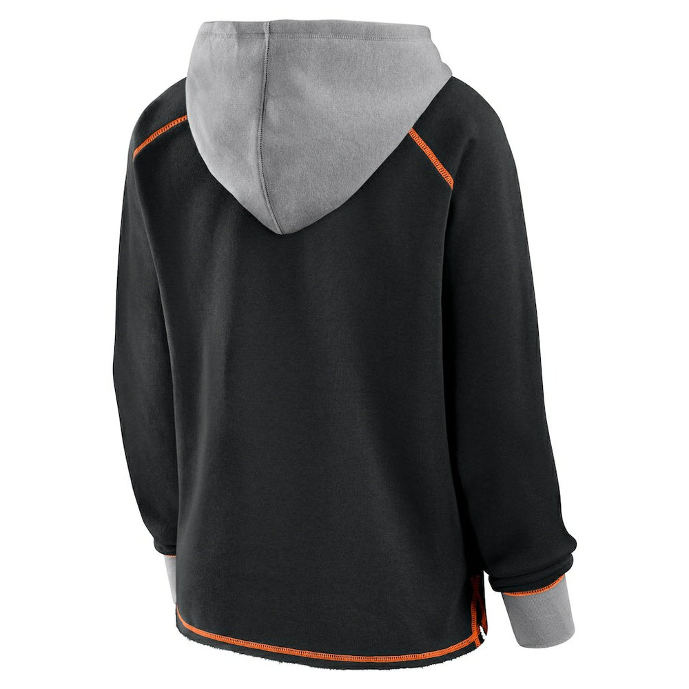 Cincinnati Bengals Logo Athletic Women's Boom Fleece Pullover V-Neck Hoodie | NFL Hot