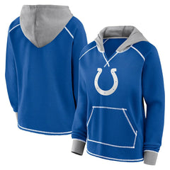 Indianapolis Colts Logo Athletic Women's Boom Fleece Pullover V-Neck Hoodie | NFL On sale