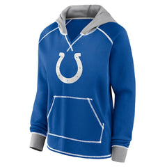 Indianapolis Colts Logo Athletic Women's Boom Fleece Pullover V-Neck Hoodie | NFL On sale