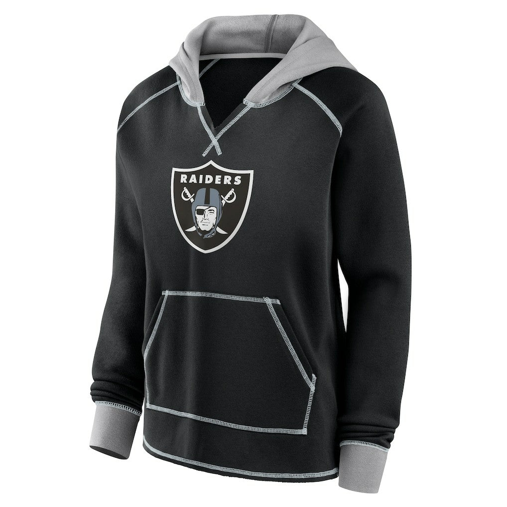 Las Vegas Raiders Logo Athletic Women's Boom Fleece Pullover V-Neck Hoodie | NFL Online