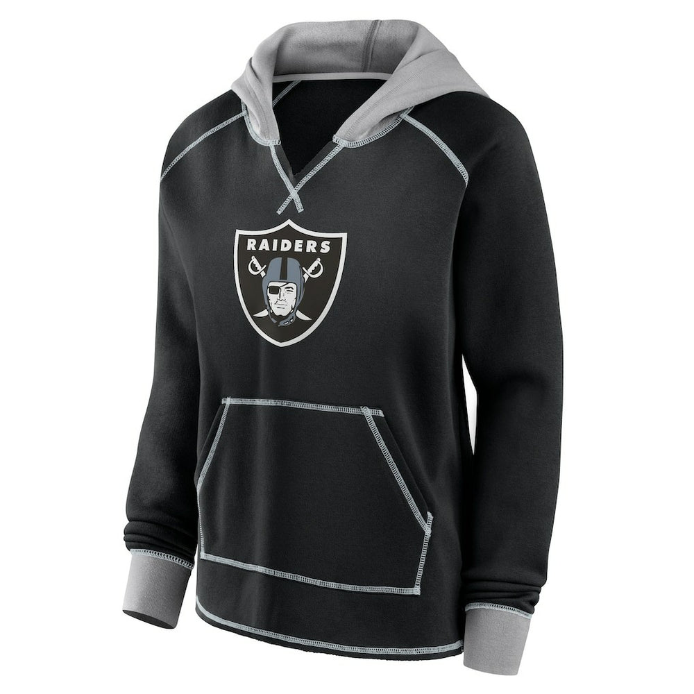 Las Vegas Raiders Logo Athletic Women's Boom Fleece Pullover V-Neck Hoodie | NFL Online