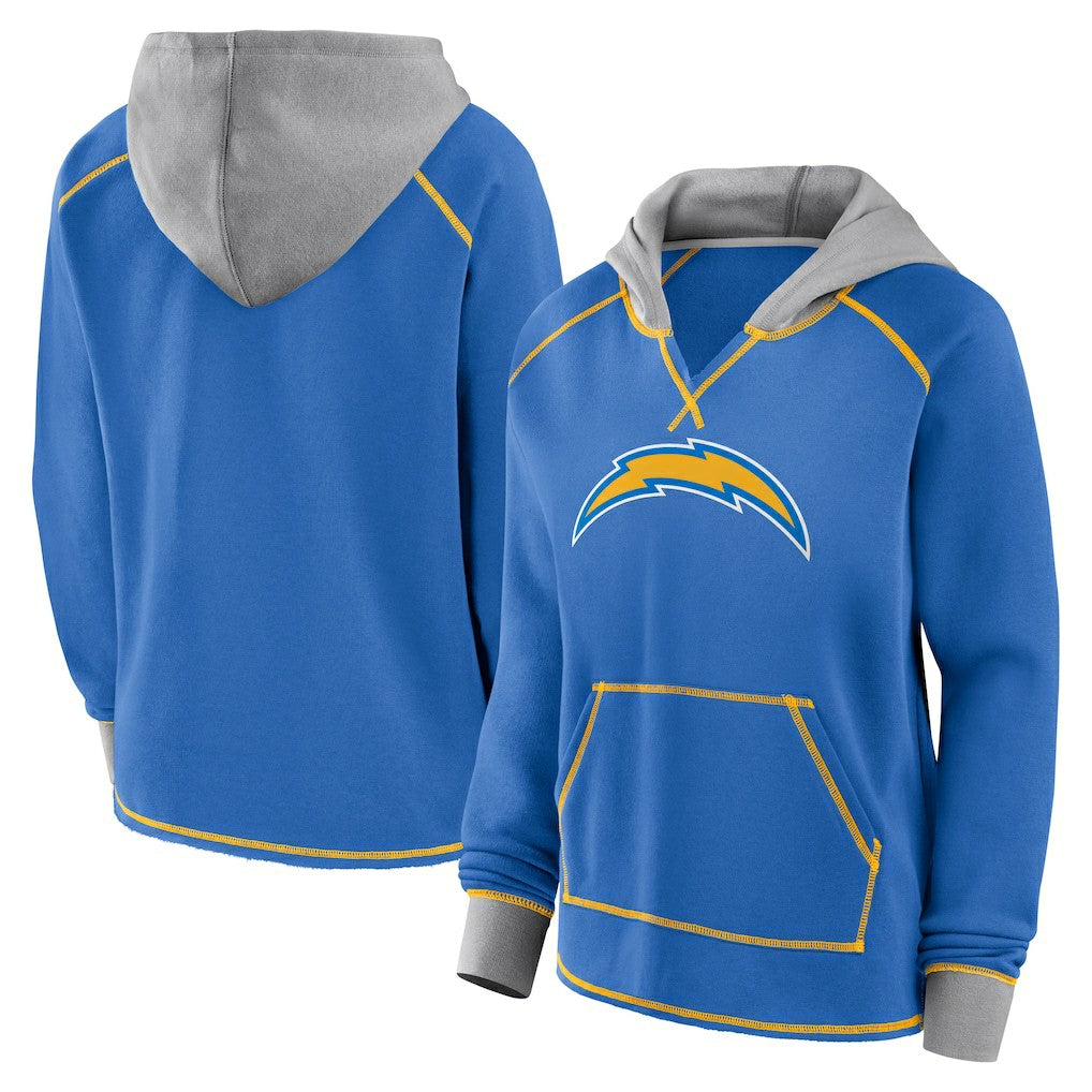 Los Angeles Chargers Logo Athletic Women's Boom Fleece Pullover V-Neck Hoodie | NFL Online