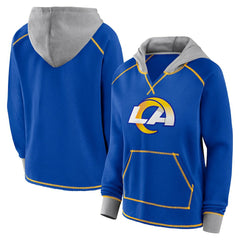 Los Angeles Rams Logo Athletic Women's Boom Fleece Pullover V-Neck Hoodie | NFL Near me