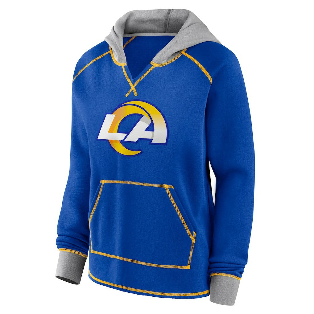 Los Angeles Rams Logo Athletic Women's Boom Fleece Pullover V-Neck Hoodie | NFL Near me