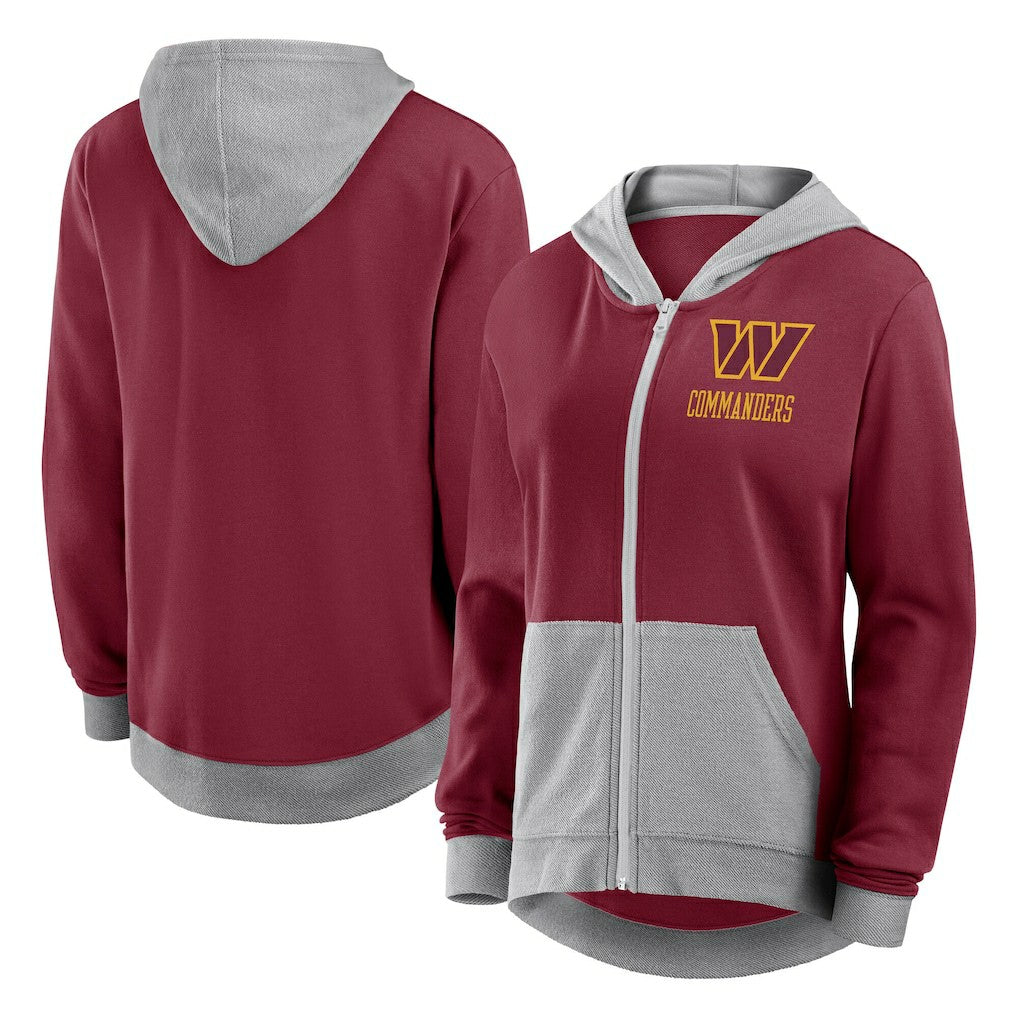 Washington Commanders Logo Athletic Women's Hit It French Terry Full-Zip Hoodie | NFL On sale