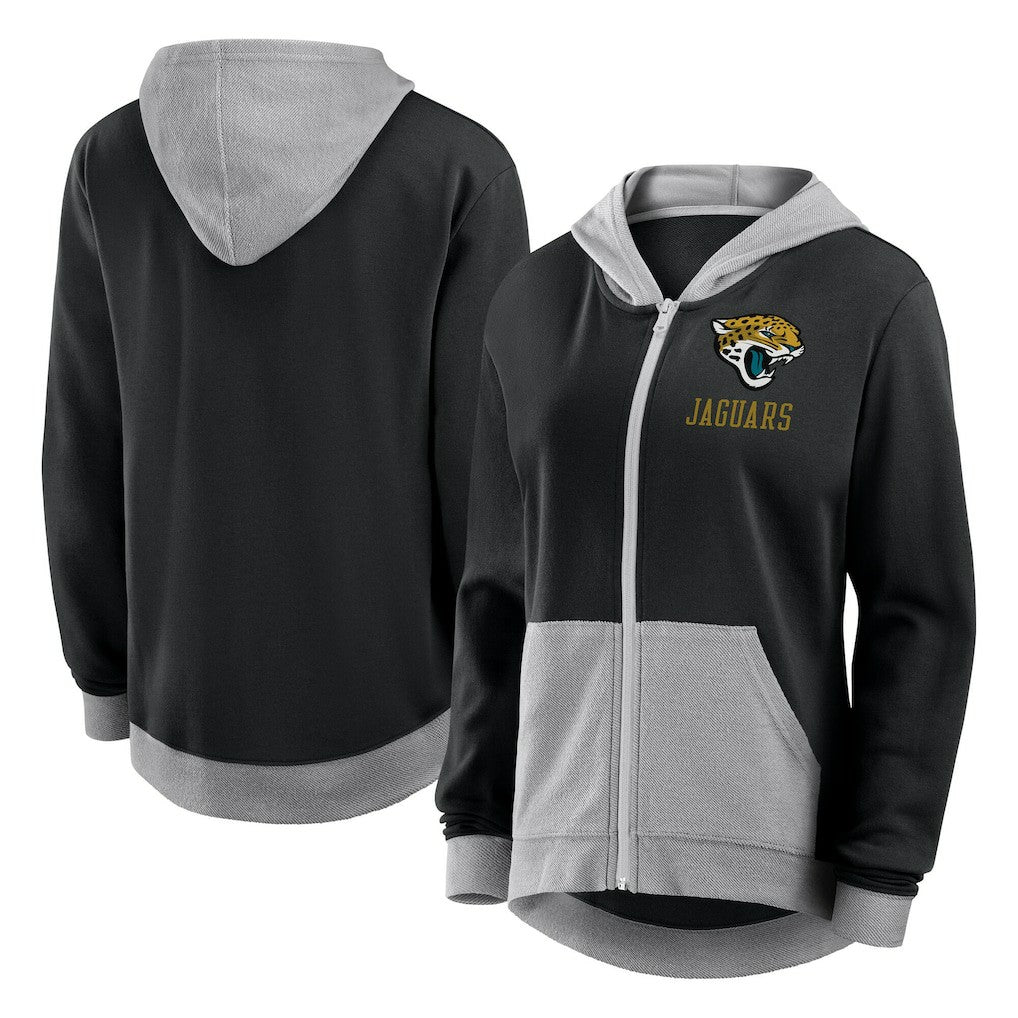Jacksonville Jaguars Logo Athletic Women's Hit It French Terry Full-Zip Hoodie | NFL Outlet
